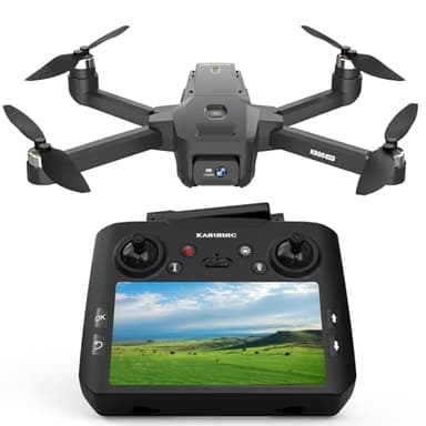 GPS Drohne mit Kamera für Adults Beginners,4.5" HD Bildschirm Fernbedienung,Follow Me Drohne GPS Professionnel Auto Return Home,Gesten Schwerkraftsteuerung Höhenhaltung,32GB SD Karte unter 249g