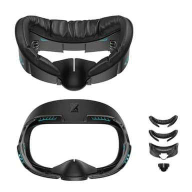 AMVR Face Cover Pad Facial Interface kompatibel mit Meta/Oculus Quest 3 Zubehör, mit weichem PU Face Cushion Pad Replacement und Ice Silk Cotton. Nicht kompatibel mit Meta Quest 3S