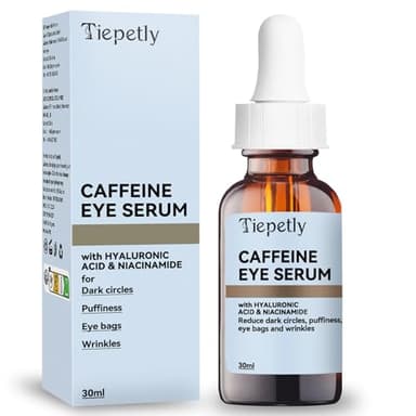 Koffein Augenserum Anti-Aging, Augencreme gegen Falten und Augenringe mit Hyaluronsäure, Lindert Schwellungen, Augenpflege für Männer und Frauen