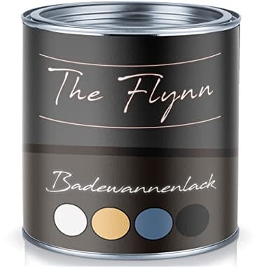The Flynn Badewannenlack SET hochwertige Badewannenbeschichtung in Weiß, Grau, Schwarz und Beige FARBAUSWAHL 2 Komponenten glänzend (1 L, Weiß)