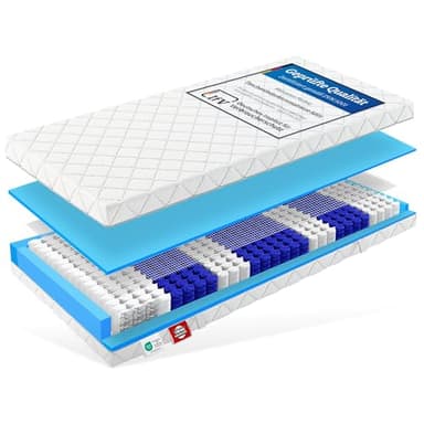 Matratzen Perfekt 7-Zonen Taschenfederkern Köln 100x200 cm 20 cm Höhe Härtegrad H5 Orthopädisch mit exzellenter Punktelastizität Waschbarer Bezug (bis 60°C) Allergikerfreundlich