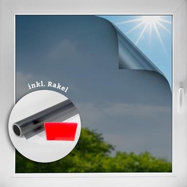 d-c-fix Tönungsfolie statisch haftend (90x200cm) Sonnenschutz Fensterfolie für innen, 99% UV-Schutz, hitzeabweisend, verdunkelnd, Verdunklungsfolie & Wärmeschutzfolie ideal für Fenster und Glastüren