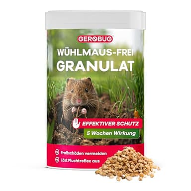 Gerobug Wühlmaus vertreiben Granulat 300 g - Alternative zu Wühlmausschreck - Wühlmaus Vertreiber - Effektiv & schnell Wühlmäuse loswerden - Tierfreundliche Wühlmausgift Alternative