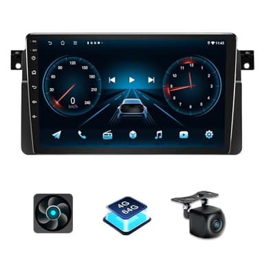 4+64GB Android Autoradio für BMW 3er E46 1999-2005 mit Wireless Carplay Android Auto 9 Zoll GPS Navigation für Auto BMW E46 Radio Bluetooth WiFi DSP SWC