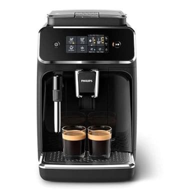 Philips Series 2200 Kaffeevollautomat – Klassischer Milchaufschäumer, Intuitives Touchdisplay, Glänzendes Schwarz (EP2221/40)
