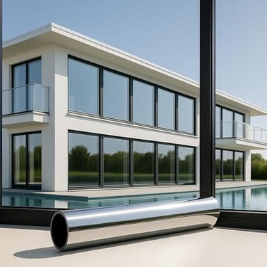 MARAPON® Fensterfolie Sonnenschutz außen ohne Rückstände [60x200 cm] inkl. eBook vom Profi - Spiegelfolie Fenster Sichtschutz - Sonnenschutzfolie Fenster - Dachfenster verdunkeln