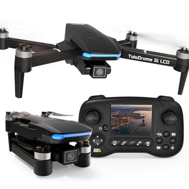 Toladrone TD31LCD Drohne mit LCD-Bildschirm, Digitale Bildübertragung, Drohne mit Kamera, Bürstenloser Motor, Drohnen für Anfänger, Faltbarer RC-Quadcopter für Erwachsene