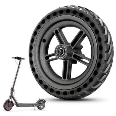Amitor 8.5 Zoll E Scooter Vollreifen Hinterrad mit Felge für Xiaomi M365, Pannensichere & Abriebfeste Einteilige Vollgummireifen Hinten 8 1/2 x2 mit Nabe, Robust & Zuverlässig, Einfache Montage, 1PCS