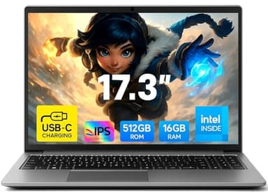 difinity 17.3 Zoll Premium Notebook Made in Germany mit USB-C Laden und 3 Jahren Garantie! Pentium 13th Gen N95 4x3.40 GHz, 16GB, 512GB, USB 3, WLAN, BT, HDMI, Windows 11 Prof, MS Office - #8047