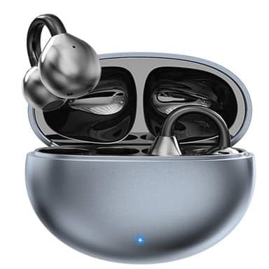 CATGIFF Open Ear Kopfhörer Bluetooth 5.4 mit 4,3 g Lightweight und Bequem Clip On Kopfhörer, Open Ear kabellose Earbuds, Komfort-Ohrhörer, 65 Std Laufzeit für Sport, Laufen - Schwarz