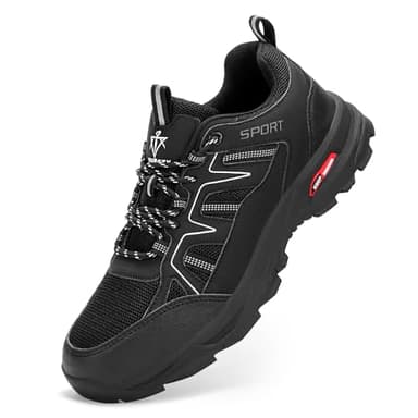 VENROXX Wanderschuhe Herren Atmungsaktiv Trekkingschuhe Leicht & rutschfeste Trailrunning-Schuhe Outdoor Sportschuhe, Schwarz, 43
