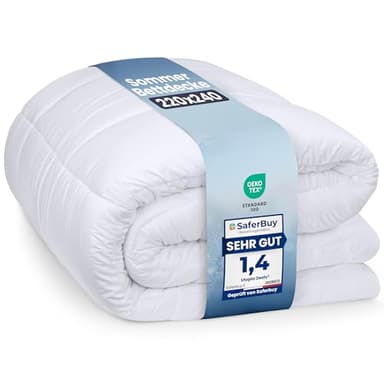 Utopia Bedding Bettdecke 220 x 240 cm, leichte Bettdecke mit Polyesterfüllung für 4 Jahreszeiten, Mikrofaser, für 2 Personen (Weiß)