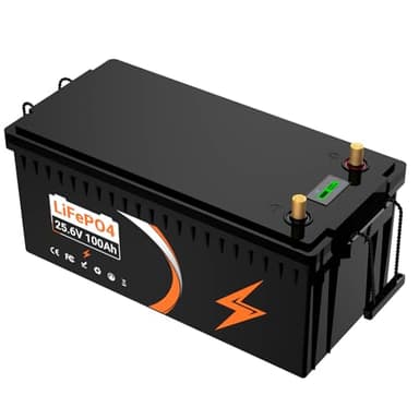 24V 100Ah LiFePO4 Lithium-Akku mit BMS Temperature Schutz Elektrizitätsanzeigetafel Bis Zu 4000+ Zyklen 2560Wh Lithiumbatterie für Wohnmobil, Solar-/Windkraft, Boot, Camping