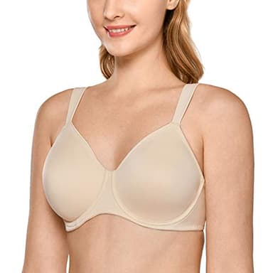 DELIMIRA Damen T-Shirt Minimizer BH mit Bügel Große Größen Ohne Gepolstert Beige 95E