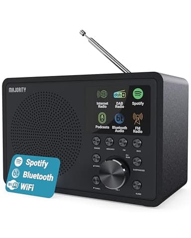 Internetradio WLAN | DAB+ Radio mit Bluetooth | DAB Plus Radio Küchenradio | Internet WLAN mit DSP Lautsprecher | Digitalradio | Frontier Oktiv App Fernsteuerung | MAJORITY Touro