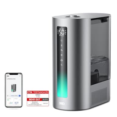 Dreo 6L Smart Luftbefeuchter für große Räume, Warm- und Kaltnebel für Schlafzimmer, 60 Std. Laufzeit, präziser Feuchtigkeitssensor, Aromadiffusor und kompatibel mit Alexa.