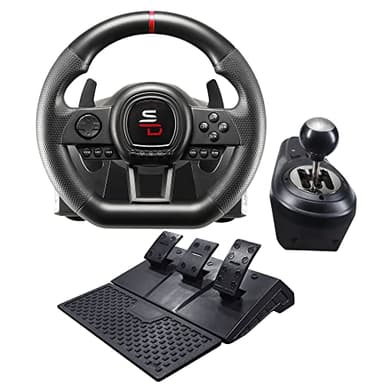 Superdrive - GS650-X lenkrad mit manuellem Schalthebel, 3 Pedalen und Schaltpaddles für Xbox Serie X/S, PS4, Xbox One (programmierbar)