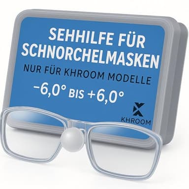 Khroom Brillengläser Sehhilfe speziell für Schnorchelmasken z.B. Seaview Pro, Y, X, BC, 180, Z - für Kurzsichtige und Weitsichtige | individuelle Linsen -6.0 bis +6.0 (-2.25, Links