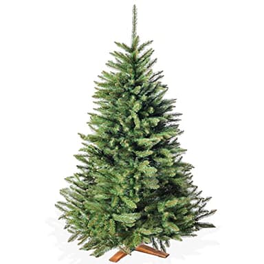 Wolkenland Künstlicher Weihnachtsbaum 180cm, in Premium Qualität mit Holzständer – Naturgetreu und mit dicht bestückten Zweigen – Künstliche Weihnachtsbäume