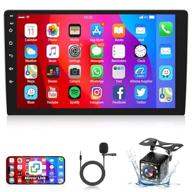 Rimoody Android 13 Autoradio 2 Din mit GPS Navi WiFi IOS/Android Mirror Link 9 Zoll IPS Touchscreen Autoradio mit Bluetooth FM Radio USB/DSP EQ Lenkradsteuerung Rückfahrkamera Mikrofon