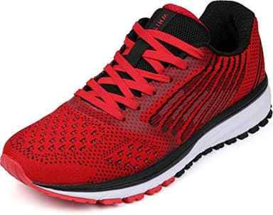WHITIN Herren Turnschuhe Sportschuhe Atmungsaktiv Laufschuhe Outdoor Joggingschuhe Für Männer Sneakers Fitnessschuhe Leichte Bequeme Freizeit Schuhe Rot Größe 46