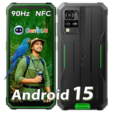 Blackview BV4800SE Andriod 15 Outdoor Handy Ohne Vertrag, 12GB+64GB/2TB TF, Gemini AI 90Hz 6.56' HD+ Display Outdoor Smartphone Ohne Vertrag, 16MP+8MP Octa-Core, IP69K Buastellenhandy NFC/IP68