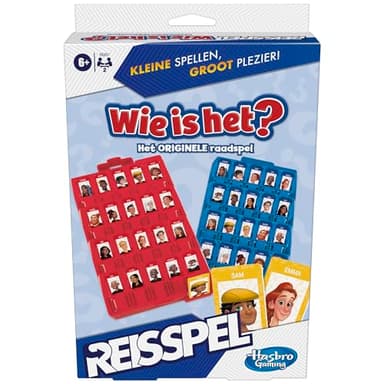 Hasbro Gaming Wer ist das? Reiseausgabe, klassisches Ratespiel, Tragbares Spiel für 2 Spieler, Reisespiel für Kinder (niederländische Version)