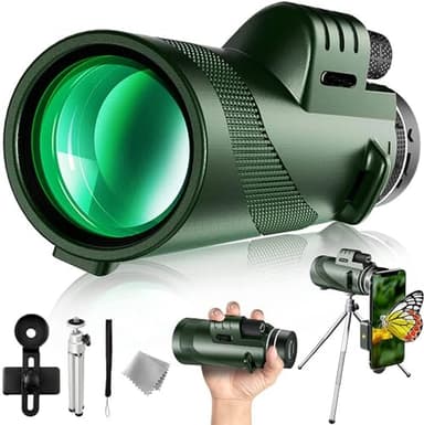 Severnier Monokular Teleskop, 12x50 Monoculars,mit BAK4-Prisma und FMC-objektiv, mit Smartphone Halterung stativ, Monocular kompakt für Konzerte, Sportveranstaltungen, Wildtiere, Camping