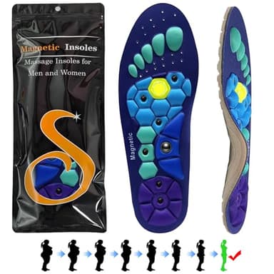 Einlagen zum Abnehmen, Magnetische Einlegesohlen Magnetischen Akupressur Einlagen Erleichterung Für Schmerzende Füße Mit Schuheinlagen Orthopädische gegen Müdigkeit und Fußschmerzen Socken