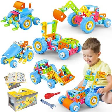 BURKUSUR Konstruktionsspielzeug Geschenke für 5 Jährige Jungen, STEM Gebäude Kit Bausteine Spielzeug ab 4 5 6 7 8 9 Jahre Jungen und Mädchen Kreatives Geschenke Bausteine für Kinder Bauset 6 Modelle