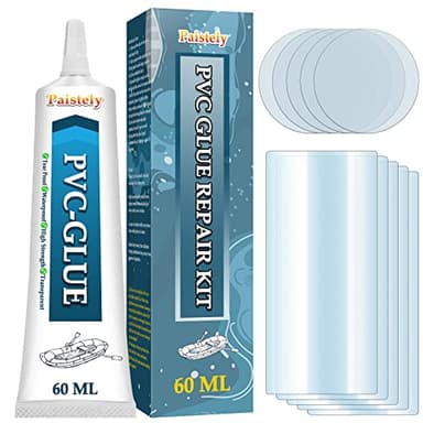 Pool Reparaturset, Heavy Duty Poolfolie Reparaturset, Wasserdichtes Pool Flickzeug, PVC Reparaturset ist für Aufblasbare Gegenständen, Whirlpools, oberirdische Pools, Aufblasbare Spa-Pools (60ml)