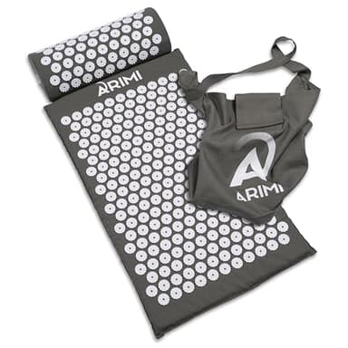 ARIMI® Akupressurmatte mit Kissen und Tasche, nachhaltig, ergonomisch – für Schmerzlinderung, Entspannung und Regeneration, ideal für Rücken und Nacken, Massagematte mit Akupressurkissen