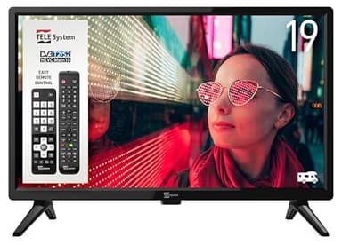 TELE System Smart TV 19 Zoll PALCO19 LS13 - DVB-T2/S2, HEVC 10 bit, 12V DC/220V AC, Tivùsat CAM kompatibel