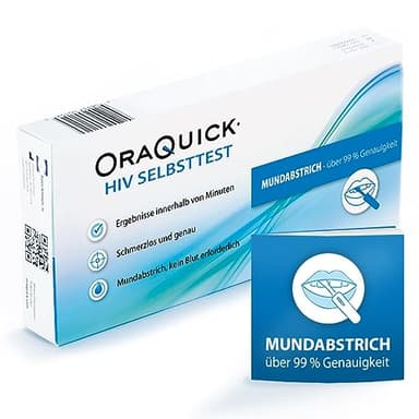 OraQuick HIV Selbsttest - Schmerzfrei und sicher mit Speichel testen - HIV Test für zuhause - erfüllt die Qualitätsstandards der Deutschen Aidshilfe - Erkennt HIV-1 und HIV-2-Antikörper