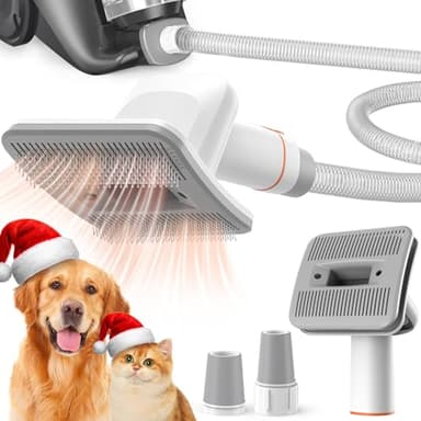 Afloia Staubsaugerbürste Hund, Haarbürste Katze, innovatives Haustierpflegeset, mit Verlängerungsschlauch 1-1,5" und Adapter