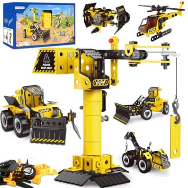 HOMETTER Konstruktionsspielzeug für 5 6 7 8+ Jahre alte Jungen Geschenk, 6 in 1 Engineering Spielzeug, STEM-Lernspielzeug Bildungsbaukasten