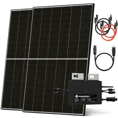 Solarway® 880W Balkonkraftwerk 800W komplett Steckdose - neuester 800 Watt Wechselrichter - Solaranlage Komplettset - 440W bifaziale Solarmodule & Envertech & Zubehör