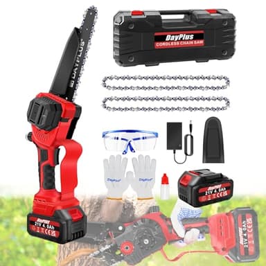 Akku Kettensäge 8 Zoll Mini Kettensäge, Mini Kettensäge Mit 4000mAh Akku, Sicherheitsschloss, 8800RPM Astsäge Akku Handkettensäge für Gartenscheren Astschere Holzschneidenz