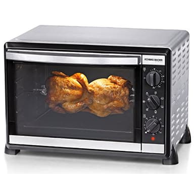 ROMMELSBACHER Back & Grill Ofen BG 1805/E - 42 Liter Backraum, 7 Heizarten, Umluft, Drehspieß, Temperaturen von 80-230 °C, Doppelverglasung, Innenbeleuchtung, Zeitschaltuhr, 1800 W, Edelstahl