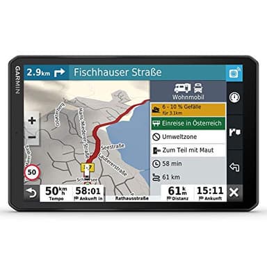Garmin Camper 890 MT-S EU – Navigationsgerät mit Routing für Wohnmobile und Wohnwagen, 8“ (20,3 cm) HD-Display, vorinstallierte 3D-Europa-Karten, Verkehrsinfos via Drive App, Campingplatz-Datenbank