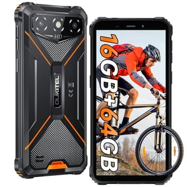 OUKITEL G3 (2025) Outdoor Handy - 16GB+64GB/1TB Outdoor Smartphone Ohne Vertrag, 6 Zoll Display Smartphone, 6300mAh Baustellenhandy, 13MP Kamera, IP68 Wasserdicht/IP69K/4G Dual SIM/OTG/Face ID/Orange