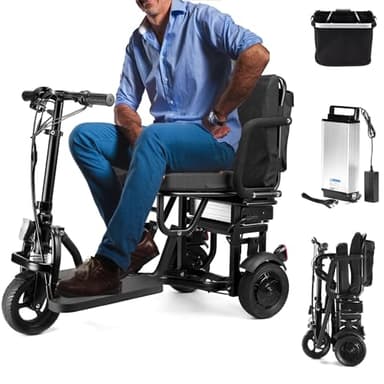 WEYRAL Elektromobil, Anti-Diebstahl-Batterie, 20Km Melektromobil Klappbar, Rollstuhl Elektrisch Faltbar, Herausnehmbare Batterie, Elektrischer Rollstuhl Faltbar Leicht bis 130 kg