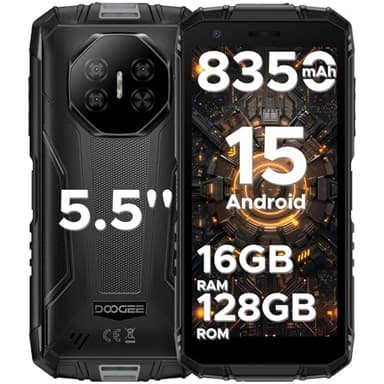 DOOGEE Fire 3 Pro Android 15 Al Outdoor Handy Ohne Vertrag 16GB RAM + 128GB ROM(2TB TF) 8350mAh/18W, 5,5" HD+ Gemini Al, Outdoor Smartphone Unisoc T7200, 16MP AI Kamera,Dual SIM 4G/Widevine L1/Face ID