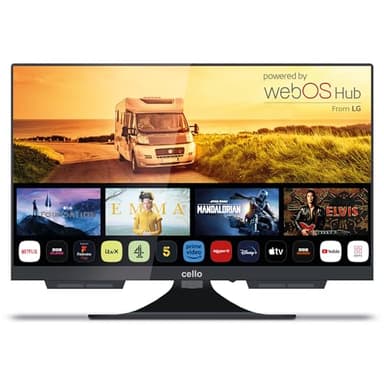Cello C1924WS Trav 19 Zoll Smart HD 12 Volt Rahmenlos Camping Reise TV - FreeSat: Netflix, Prime Video, Disney+ - 12V Fernseher mit LG WebOS, Triple Tuner und Bluetooth für Wohnmobil, LKW, Boot [2025]