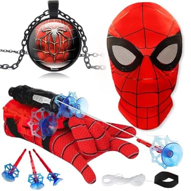 TKGEOUE Spid-er Spielzeug ab 3-8 Jahre Junge, Spid-er Netzwerfer Handschuhe Junge 3 4 5 6 7 Jahre Kinderspielzeug ab 3-10 Jahre Outdoor Indoor Spielzeug Geschenk Junge