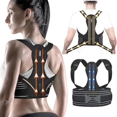 ZINUU Rücken Geradehalter, Rückenstützgürtel Haltungskorrektur Damen Herren, Haltung Korrektur Gurt, Back Posture Corrector, Verstellbare Haltungstrainer Rückengurt - Rückenstütze(38'-47')