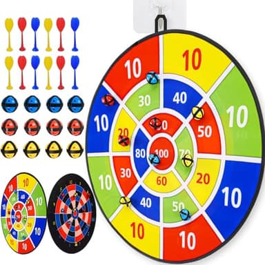 Dartscheibe Kinder - 29"/73cm mit 12 Klettbällen und 12 Klettdarts, Nikolaus Spielzeug für Kinder 4 5 6 7 8 9 10 Jahre Jungen (Klassiker)