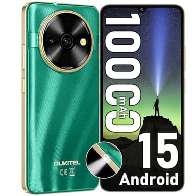 OUKITEL C59 Smartphone Ohne Vertrag Android 15, 10000mAh Handy Ohne Vertrag, 6.88 Zoll 90Hz Simlockfreie Handys, 16GB+128GB, 120LM Taschenlampe, 13MP+5MP Kamera, Dual 4G SIM/Fingerabdruck/OTG/Face ID