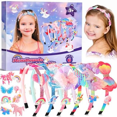 Pourbibi Einhorn Geschenke für Mädchen - Haarreifen Mädchen Bastelset Kinder 4 Jahre, Haarschmuck Basteln Mädchen 6 8 jahre, Geschenk Mädchen 4 5 6 7 8 Jahre | Geburtstagsgeschenk für Mädchen 5-12
