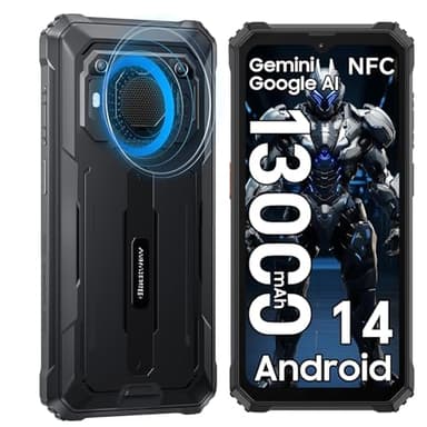 Blackview BV6200 Pro Outdoor Handy (13000mAh) Android 14,18GB+128GB Outdoor Smartphone Wasserdicht,98DB Lautsprecher,Helio P35 2.3Ghz,6.56" HD+ Baustellenhandy, IP68 IP69K/Dual 4G/OTG/GPS/13MP/NFC